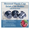 Black Recessed Drop-in Plastic Jumbo Cup Drink Can Holder with