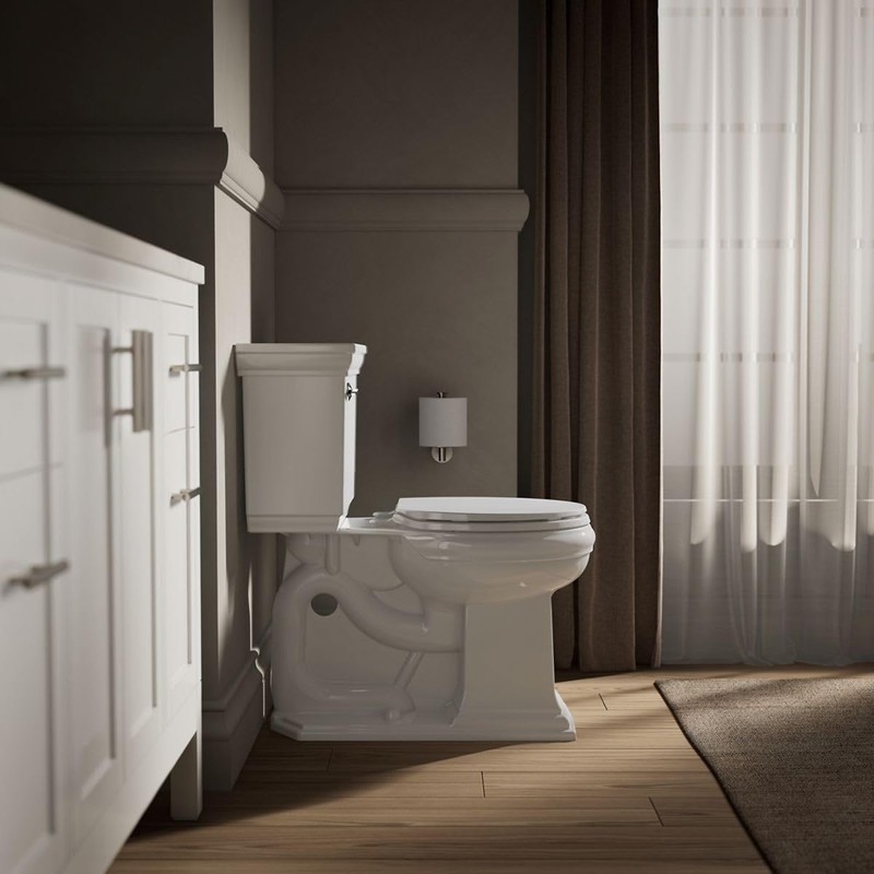 KOHLER 20111-0 Brevia, Slow Close Toilet Seat, Round Toilet Seat,