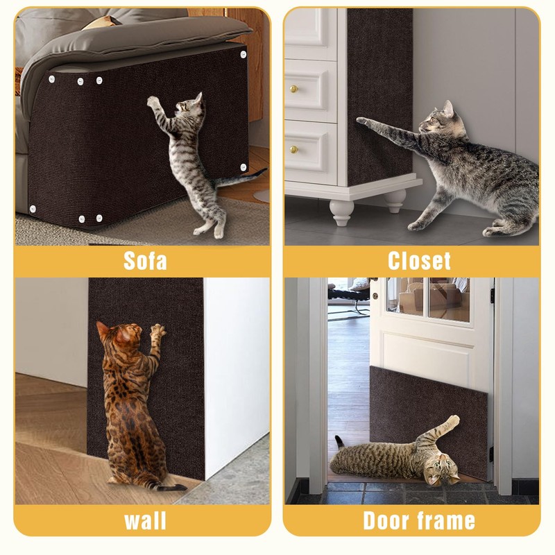 Cat Scratch Mat, 3PCS 39.4"x11.9" DIY Trimmable Self-Adhesive Cats Scratching