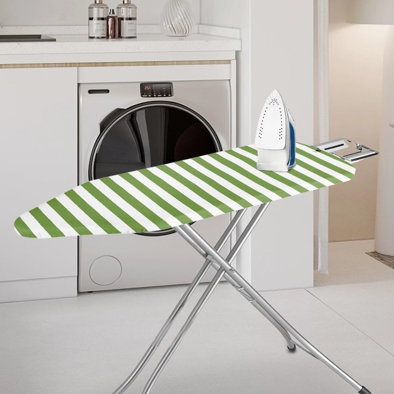 Gzzxiailg Green White Stripe Ironing Board Cover Standard Size, Resist