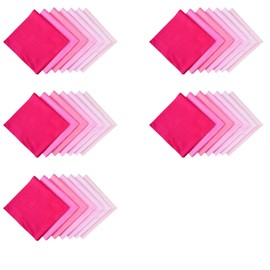 35Pcs Square Twill Cotton Fabric Solid Color Cotton Fabric for DIY Crafts Sewing, 10cmx10cm, Pink