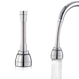 Yitexin Bathroom Faucet Extender Sprayer Attachment, Kitchen 360°Rotatable Sink Aerator, Sink Sprayer Nozzle Swivel Replacement 3 Water Outlet Modes Water Saving (Silver)