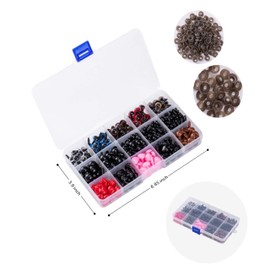 752 Colorful Safety Eyes and Noses, Safety Eyes, Plastic Solid Crochet Eyes, Crafts with Washers, Suitable for Plush Doll Animal Craft Making (6-14mm)