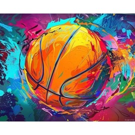 Basketball Dream Paint by Numbers Kit for Adults Beginners, Paint by Number Kits DIY Acrylic Paint by Numbers Kits for on Canvas Arts mosaic Crafts for Home Wall Decor Gifts 16x20in, No Framed