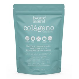 Joycare Natural Colageno Hidrolizado con Matcha (+ Omegas esenciales), Suplemento Alimenticio/Nutricional Supplement (Presentación de 330 gr)