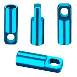 4 Pack Aluminum Presta Valve Caps for Bikes - Tubeless Valve Stem Covers with Valve Core Remover - Fits Presta French Valves on MTB, Road Bikes, Bicycles - Light Blue