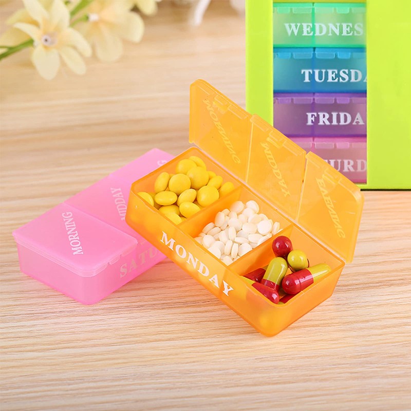 Pill Box 3 Times a Day Daily Pocket Pill Container