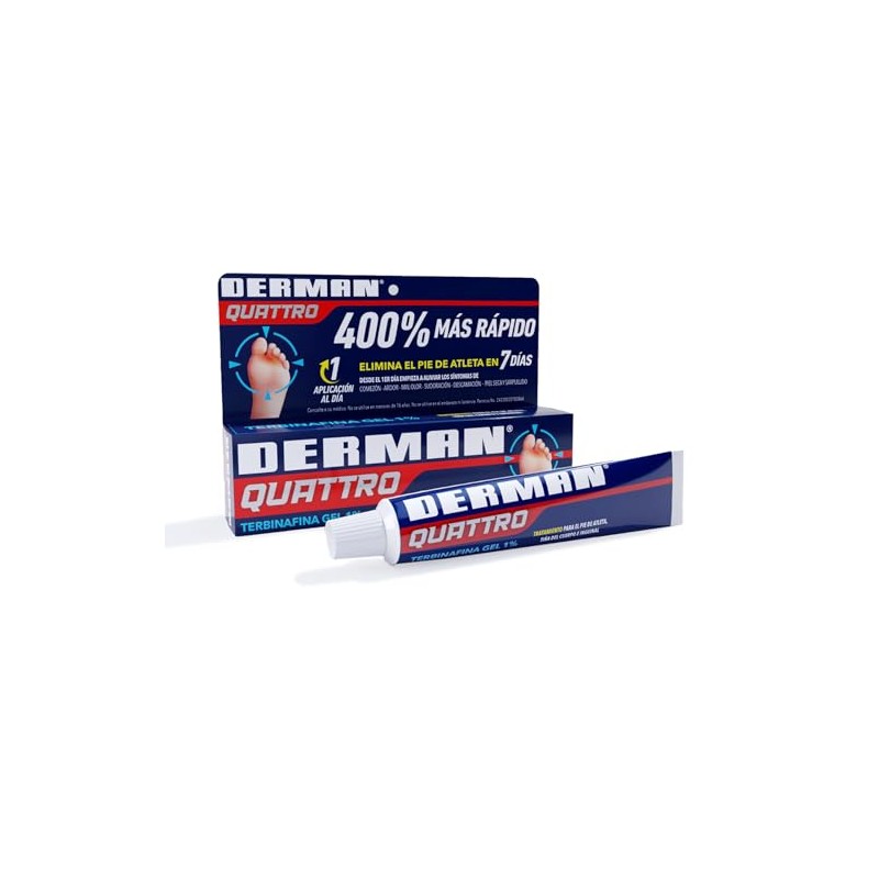 Derman Quattro, Gel para el pie de Atleta, 1% Tubo