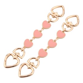 2pcs Purse Extender Chain Heart Shaped Extender Strap Handbag Exquisite Strap Chain for Purse Replacement Purse Extender Chain for Bags (Pink)