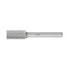 PFERD Cylindrical Carbide Bur, Uncoated (Bright) Finish, Double Cut, Plain