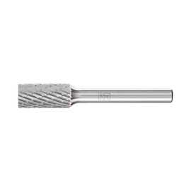 PFERD Cylindrical Carbide Bur, Uncoated (Bright) Finish, Double Cut, Plain End, 1/4" Shank, 3/8" Head Diameter, 3/4" Head Length (SA-3)