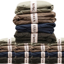 ECOHomes Bed Sheet Organizer and Storage Size Label Bands | Bed Sheets Set Organizers for Linen Closet Organization - Elastic Bedding Band Labels for Organizing Bedsheet (Mix 20PCs Pack, Cream)