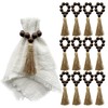 Napkin Rings Set of 12,Wooden Napkin Rings,Wood Bead Elastic Farmhouse