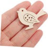 50Pcs Wooden Bird Craft Embellishments, Natural Unfinished Wood Slices for