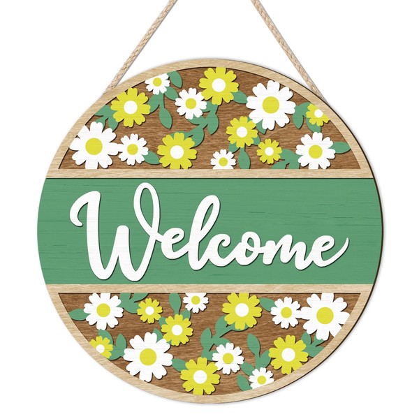 TOARTi Spring Welcome Sign for Front Door 3D Welcome Wreath