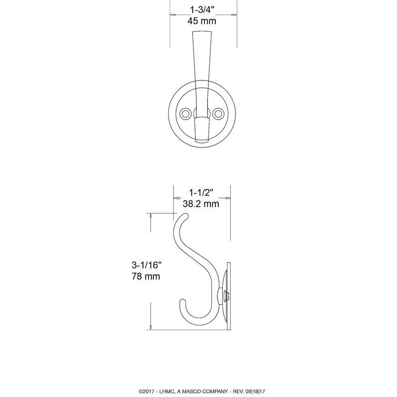 Franklin Brass (1-Pack) Coat and Hat Wall Hooks Double Hooks