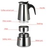 DNYSYSJ 300ml Espresso Maker with Electric Stove, 6 Cups Stainless