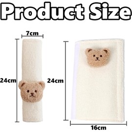 Bear Almohadillas para Cinturón de Seguridad, 2 Unidades de Fundas para Cinturón de Seguridad de Coche, Funda Suave para Cinturón de Seguridad de Coche, Funda Universal Multifuncional