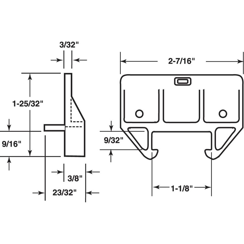 Prime-Line R 7224 Drawer Track Guide and Glides, White Polyethylene