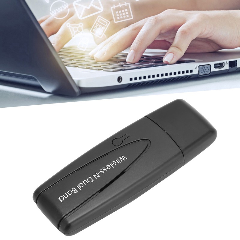 WiFi Adapter Dual Band Dual Antenna 2.4Hz 5GHz 600Mbps USB
