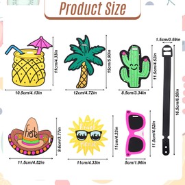 saerryor Luggage Tags for Suitcases, 6 Pack Cute Travel Luggage Labels PVC Beach Secure Luggage Baggage Tags with Name ID Card