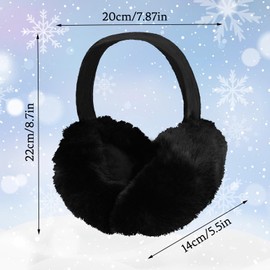 Gvhntk 2 Pieces Women Winter Ear Muffs Foldable Faux Fur Earmuffs Cute Ear Covers Soft Warm Ear Warmer Cold Weather Outdoor