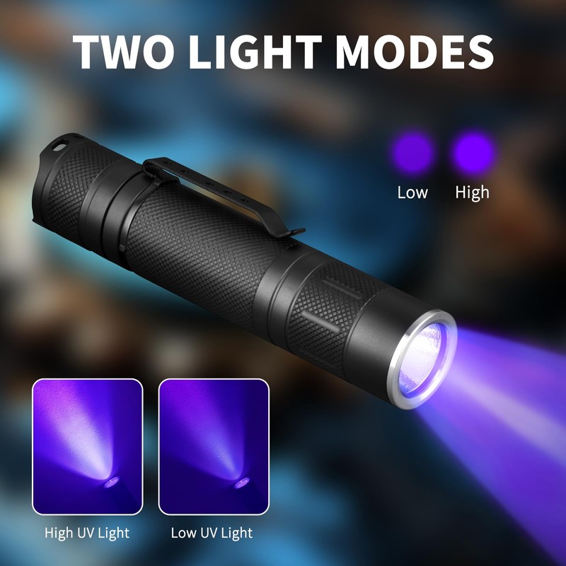 ULTRAFIRE 365nm UV Flashlight, Black Light Flashlight Mini, UV Light