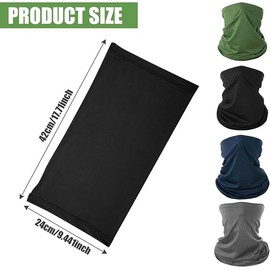 4 Pack Bandana Neck Gaiter, Multifunctional Headwear for Men & Women, UV Resistant Face Coverings for Outdoor Sports Cycling Fishing and Sun Protection, Lightweight & Breathable Ice Silk Material