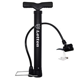LETTON Portable Bike Floor Pump Bicycle Tire Air Pump Mini Floor Pump Automatically Reversible Presta & Schrader Valves 120PSI, Lightweight Universal Bike Tyre Pump with Multifunction Ball Needle