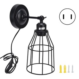 Retro Wall Light Vintage Wrought Iron Industrial Wall Lamp Fixture Bar Restaurant Coffee Shop Hotel Decor Black 85‑