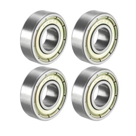 sourcing map 698ZZ Deep Groove Ball Bearing Double Shield 698-2Z 1080098, 8mm x 19mm x 6mm Carbon Steel Bearings (Pack of 4)
