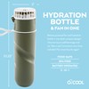 O2COOL Breezy Sip Water Bottle With Removeable Handheld Battery Powered