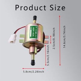 HAOBO Electric Fuel Pump 12V, Automotive Replacement Electric Fuel Pumps, Low Pressure 2.5-4 PSI Inline Fuel Pump, 12 Volt Fuel Pump Gasoline Universal for Lawn Mower Carburetor Gas Engine HEP-02A