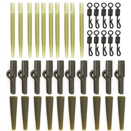 Carp Fishing Clamps Set in Box with Quick Change Swivels Anti Tangle Sleeves M6