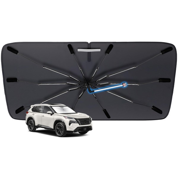 KUCEMO Windshield Sun Shade Custom Fit for Nissan Rogue 2014-2025,