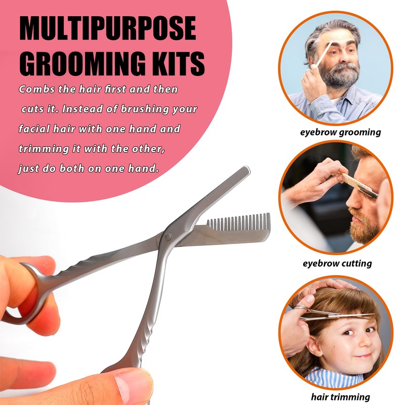 Eyebrow Trimming Scissors with Combs, Eyebrow Trimmers, Eyebrows Shaping Grooming