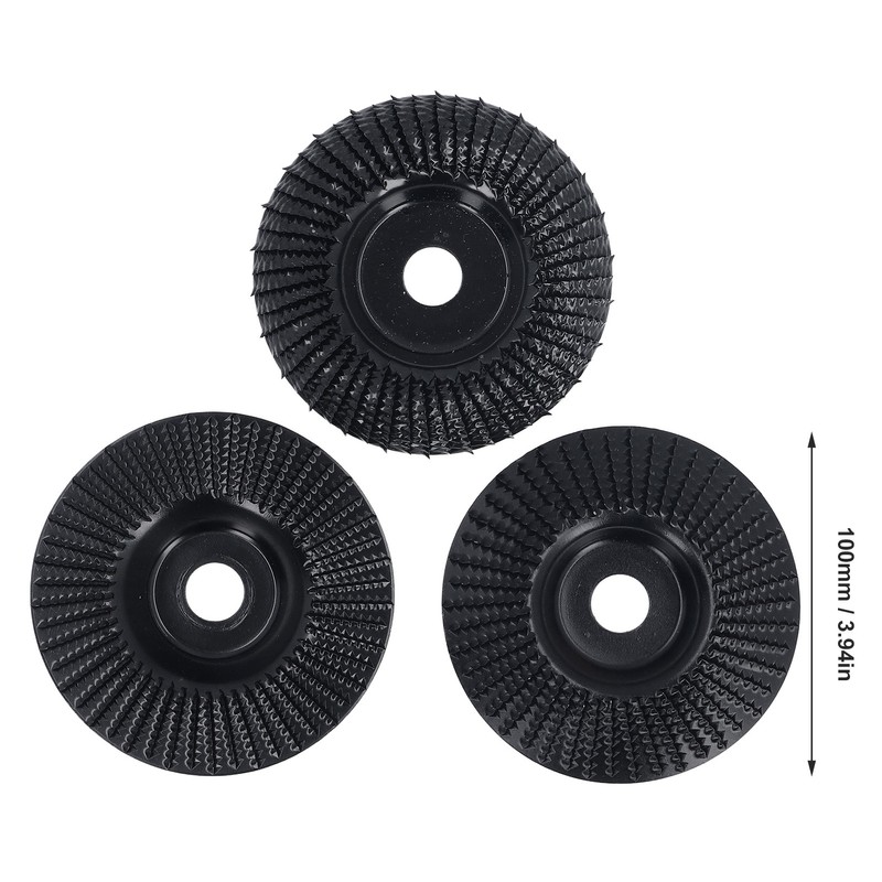 3PCS Set Wood Grinding Wheel Black Color 100mm Diameter 16mm