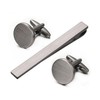 Asienice Black Brushed Tie Clip Western Cufflinks for Men set