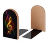 Gold Music Note Book Ends Decorative Wood Bookends for Shelves