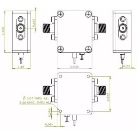 Lotus RF Enclosure Kit for 0.020"/0.5mm PCB (9/16"x3/4") 2 SMA Active 0.41" Height