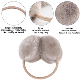 Justay Comf Ear Muffs, Women Earmuffs Faux Fur for Winter Adjustable Ear Warmer One Size,Brown