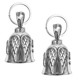 Pack of 2 Biker Bell Motorcycle Bells Guardian Biker Bell Motorcycle Accessories Men Guardian Angel Motorcycle Biker Bell Lucky Charm with Ring for Hanging for Blessing the Peace