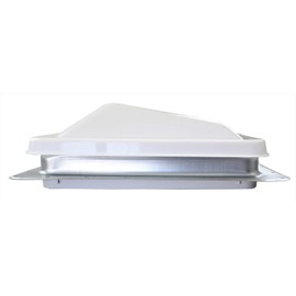 HENG’S INDUSTRIES 14" RV Roof Vent 12 Volt Powered Fan with WHITE Wedge Style Lid - 1” Garnish Ring | 71112A