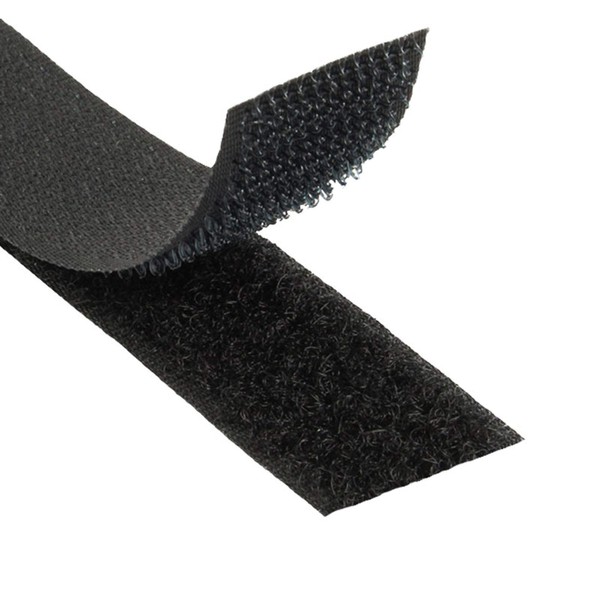Klebeshop24 Velcro Tape for Sewing, Set Hook and Fluff, Black,