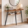 Half Moon Table for Entryway, Narrow Console Table with Shelf