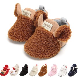 GDSDYM Baby Booties Cozy Cartoon Slippers Soft Baby Shoes Winter Warm Infant Newborn Crib Sock Shoes First Walkers