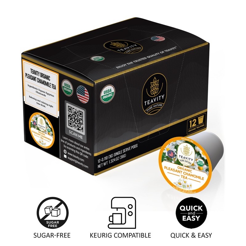 Organic Chamomile Tea Pods for Keurig - Decaf Tea Pods