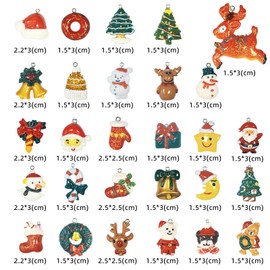 28-Piece Christmas Pendant, Small Christmas Tree Decoration, Christmas Advent Calendar Pendant, Mini Christmas Tree Decoration Ornament Made of Resin Miniature Christmas Tree Christmas Decoration