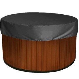 Round Hot Tub Cover Spa Cover Waterproof Outdoor 420D Swimming Pool Cover Round Hot Tub Protector Replacement for Bathtub Spa Cover Black (Black, 75''Dx12''H)