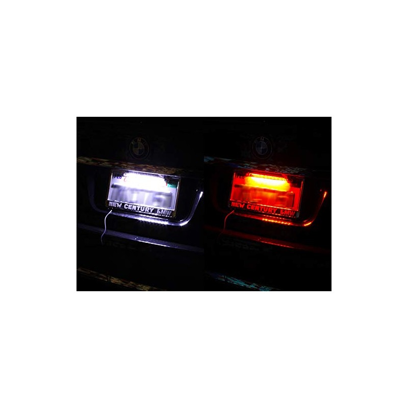 EPARTS Universal Car Truck Bright White/Red 12-LED Bolt-On Rear License